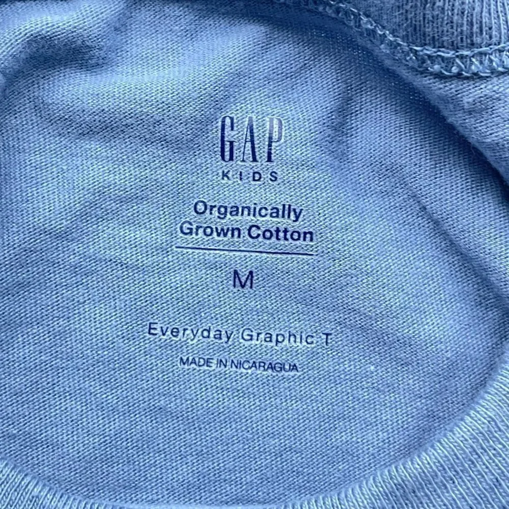 Gap Kids Boys Blue Graphic Short sleeve Shirt Medium(8-9)